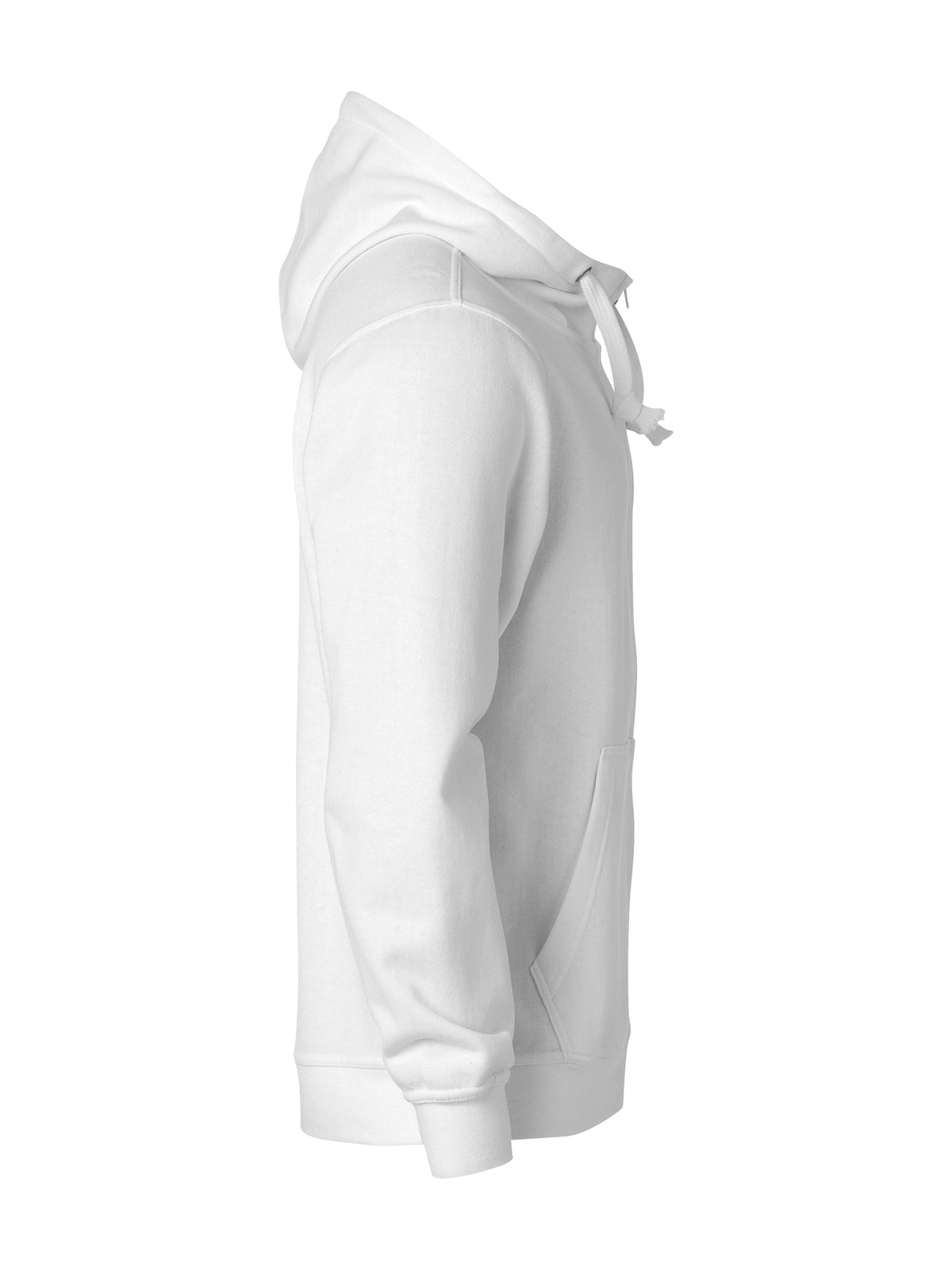 Clique Basic Hoody Full Zip – Hvit – høyre side