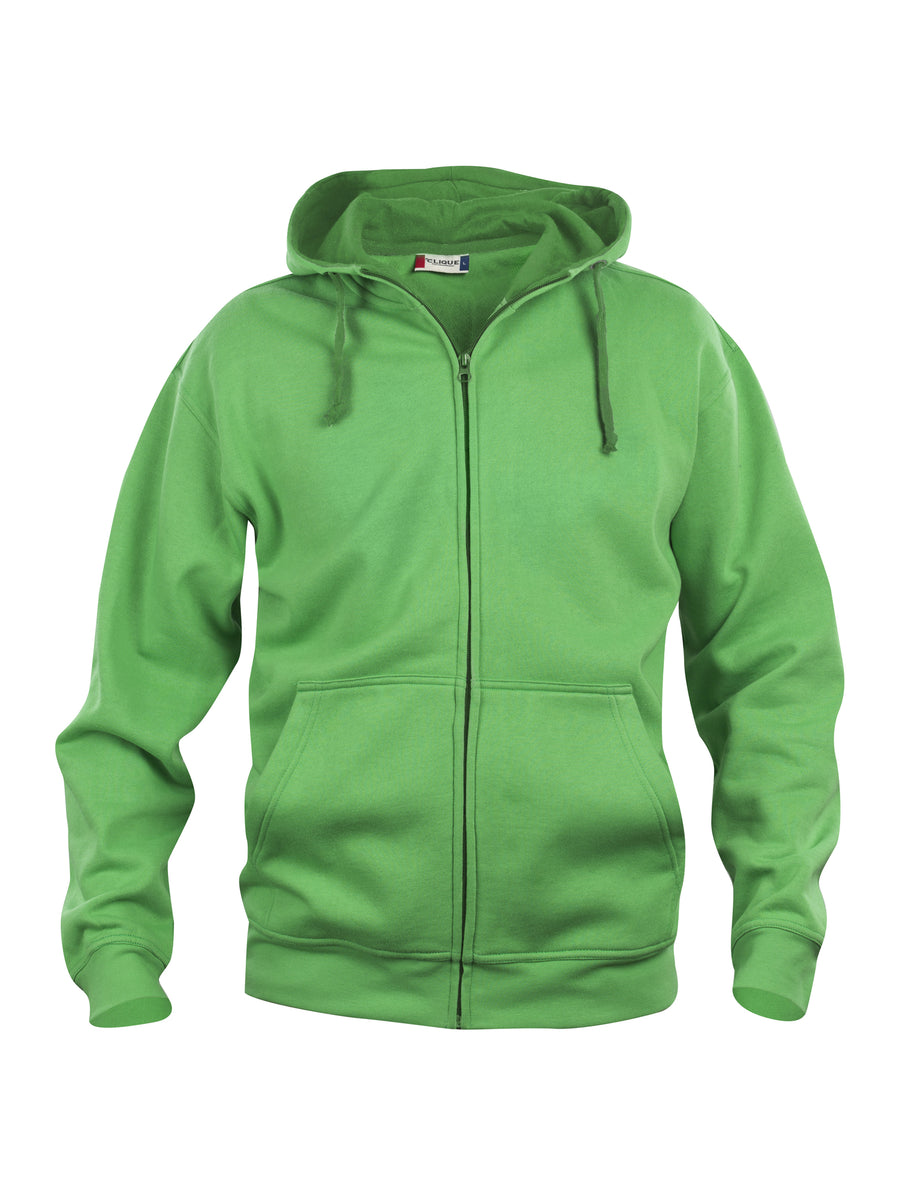 Clique Basic Hoody Full Zip – Eplegrønn – forside
