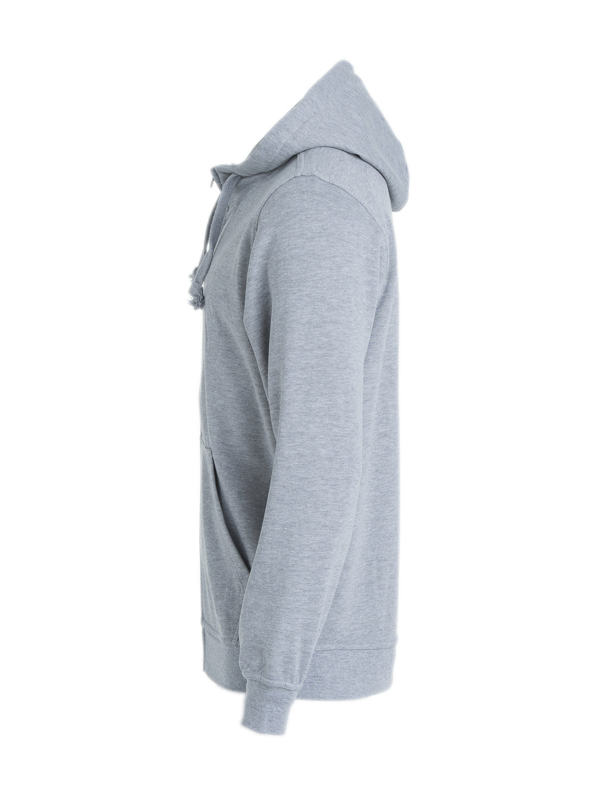 Clique Basic Hoody Full Zip – Gråmelert – venstre side