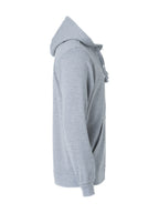 Clique Basic Hoody Full Zip – Gråmelert – høyre side