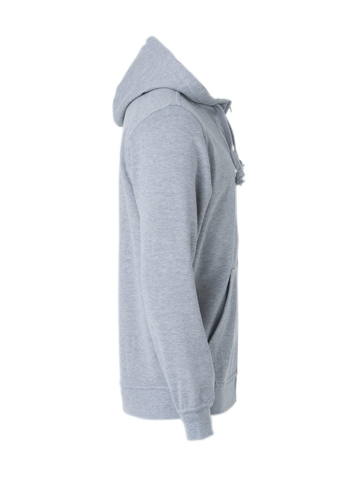 Clique Basic Hoody Full Zip – Gråmelert – høyre side