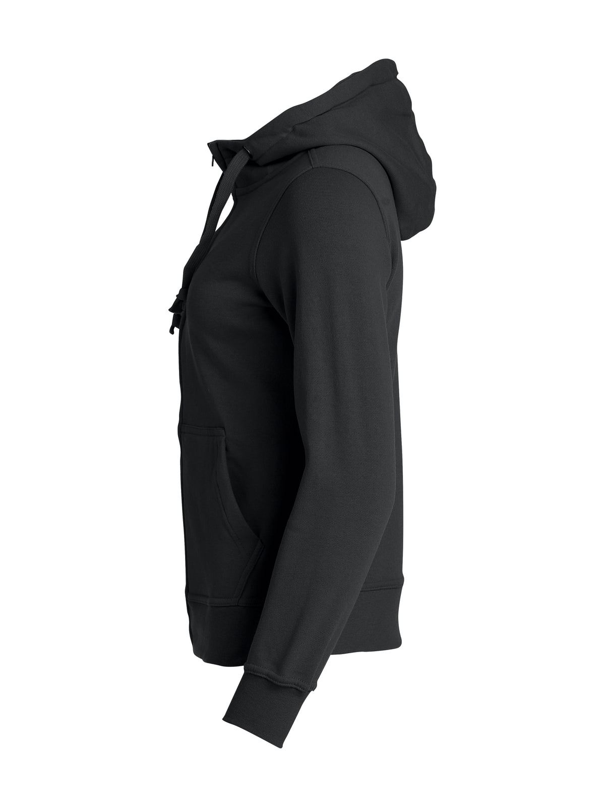 Clique Basic Hoody Full Zip – dame – Svart – venstre side