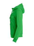 Clique Basic Hoody Full Zip – dame – Eplegrønn – venstre side