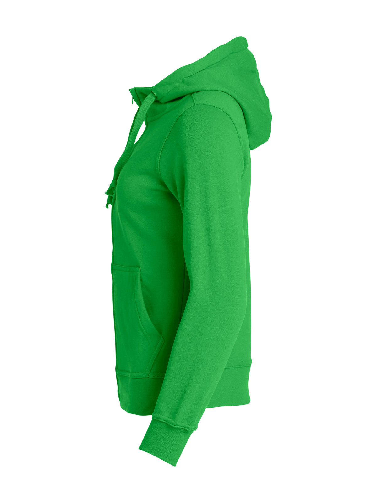 Clique Basic Hoody Full Zip – dame – Eplegrønn – venstre side