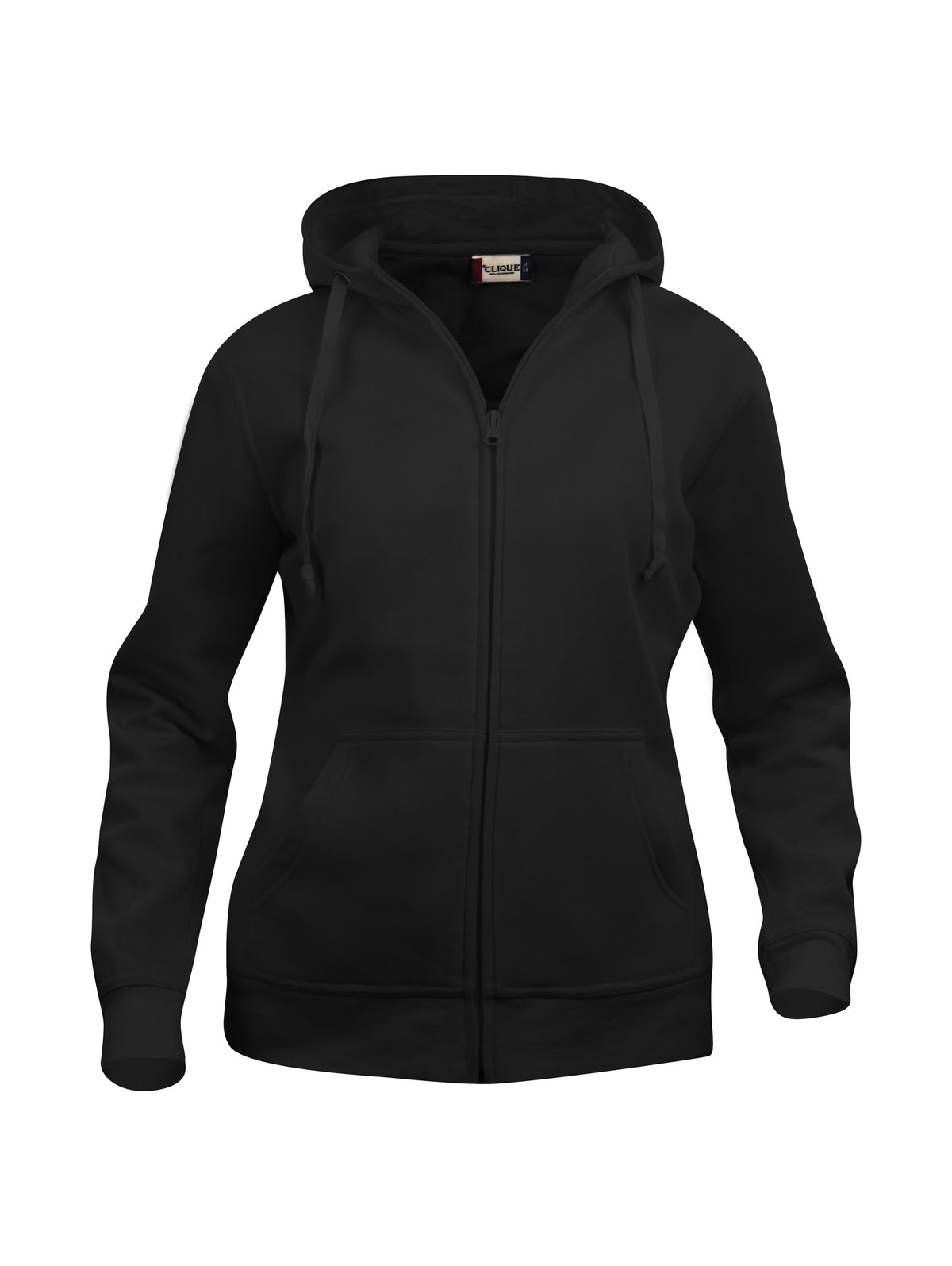 Clique Basic Hoody Full Zip – dame – Svart – forside