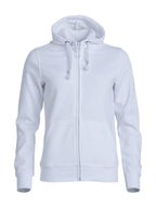 Clique Basic Hoody Full Zip – dame – Hvit – forside