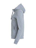 Clique Basic Hoody Full Zip – dame – Gråmelert – venstre side