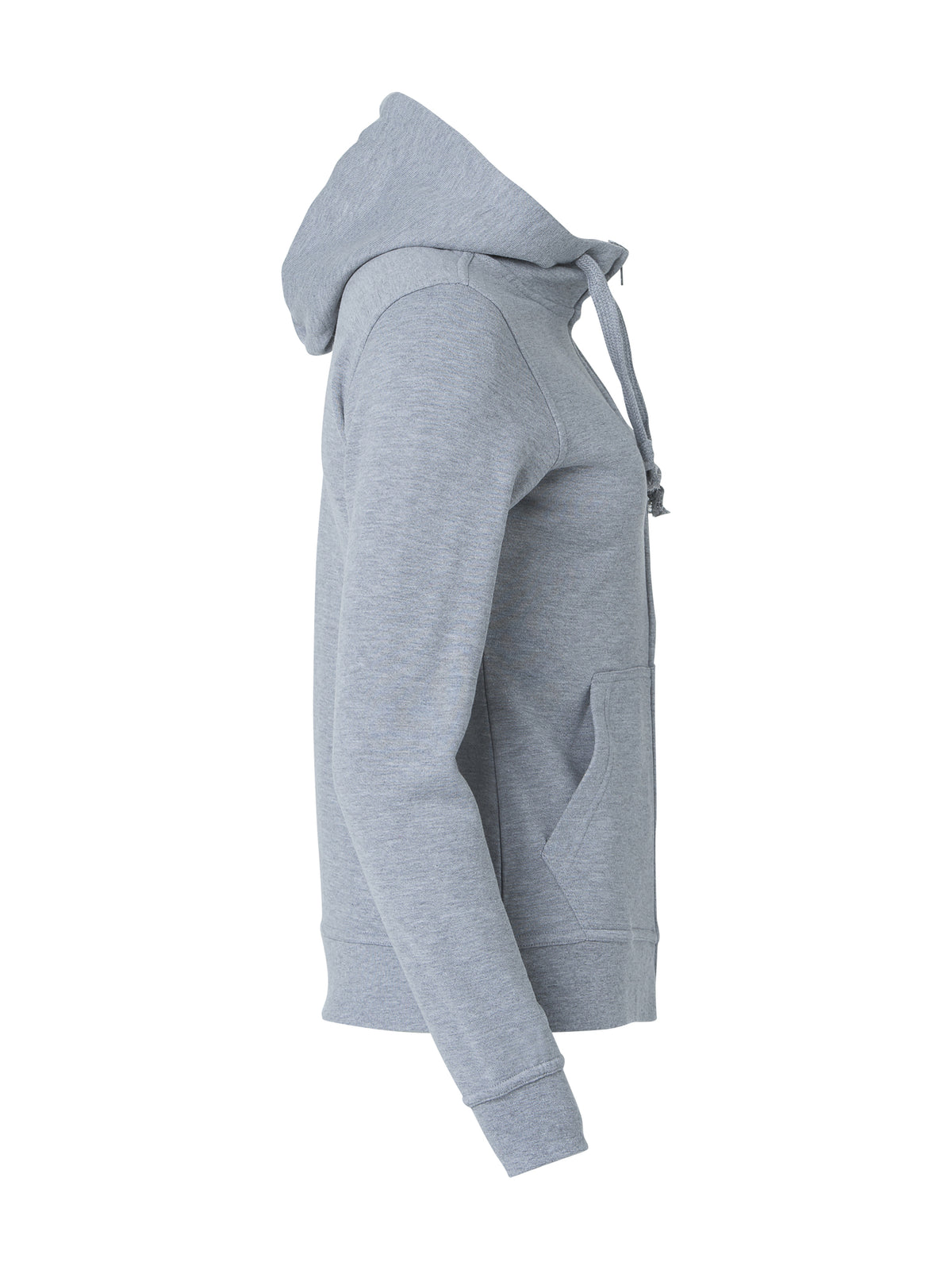 Clique Basic Hoody Full Zip – dame – Gråmelert – høyre side