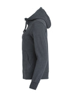 Clique Basic Hoody Full Zip – dame – Antrasittmelert – venstre side
