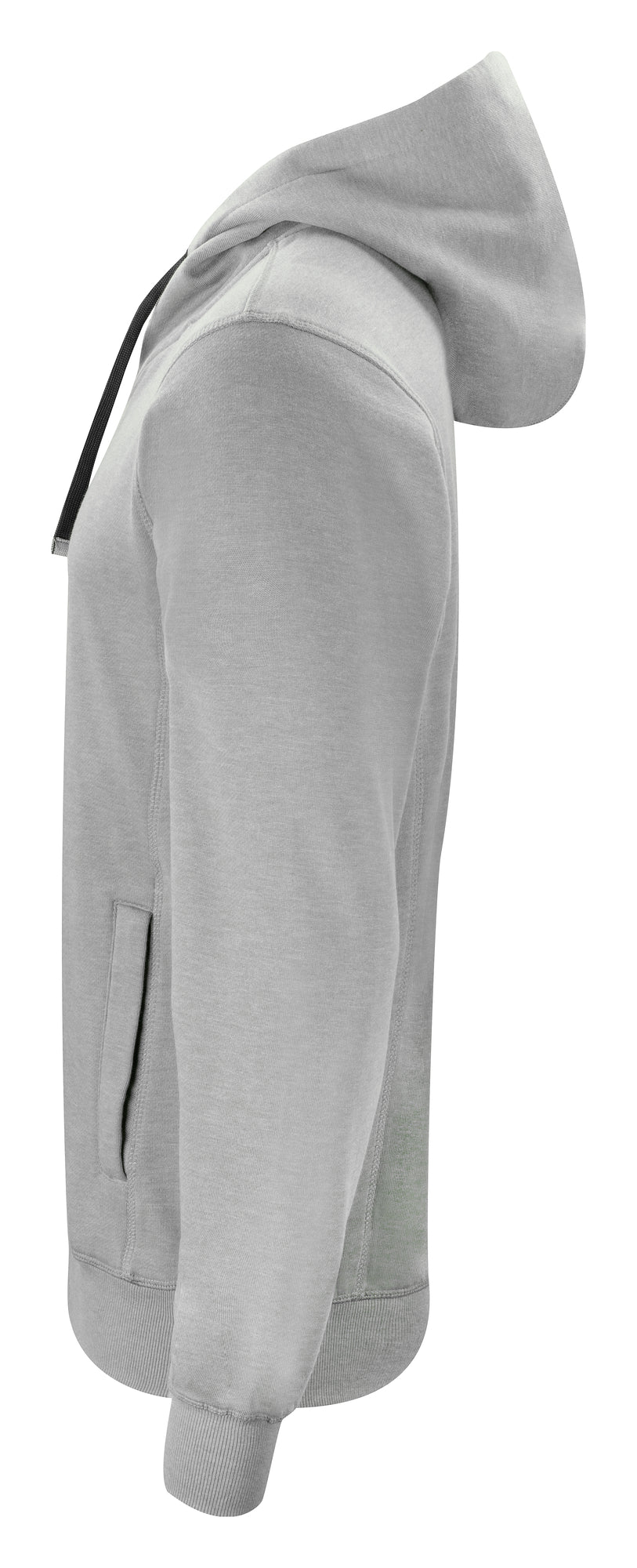 Clique Classic Hoody Full Zip – Gråmelert – venstre side