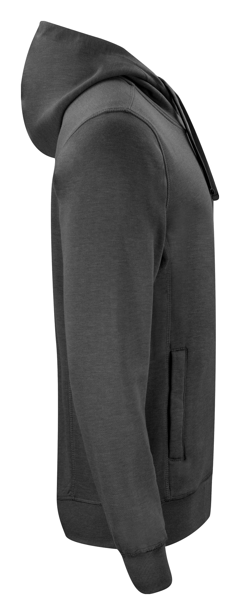 Clique Classic Hoody Full Zip – Antrasittmelert – høyre side