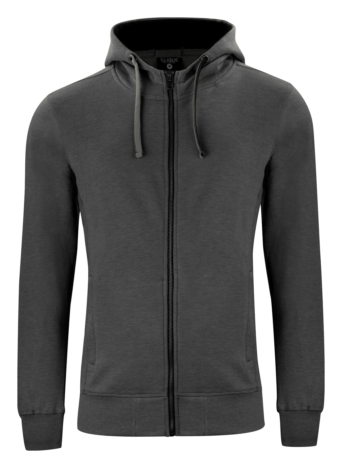 Clique Classic Hoody Full Zip – Antrasittmelert – forside