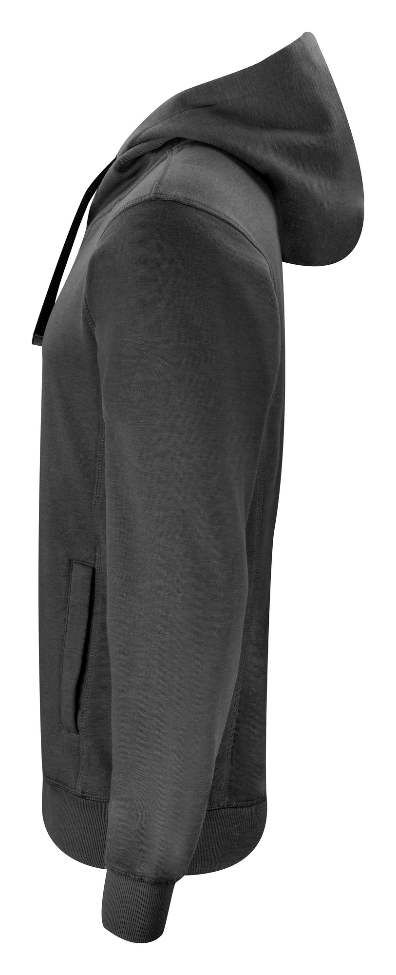 Clique Classic Hoody Full Zip – Antrasittmelert – venstre side