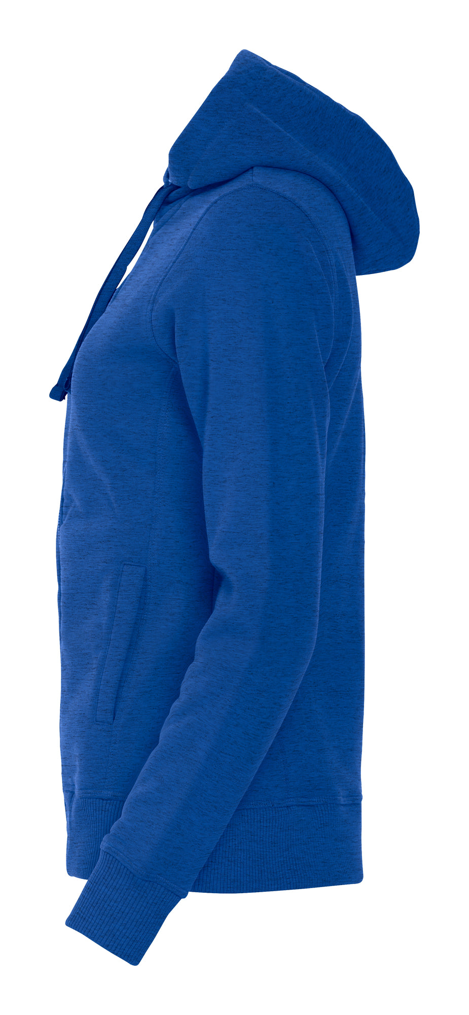 Clique Classic Hoody Full Zip – dame – Blåmelert – venstre side