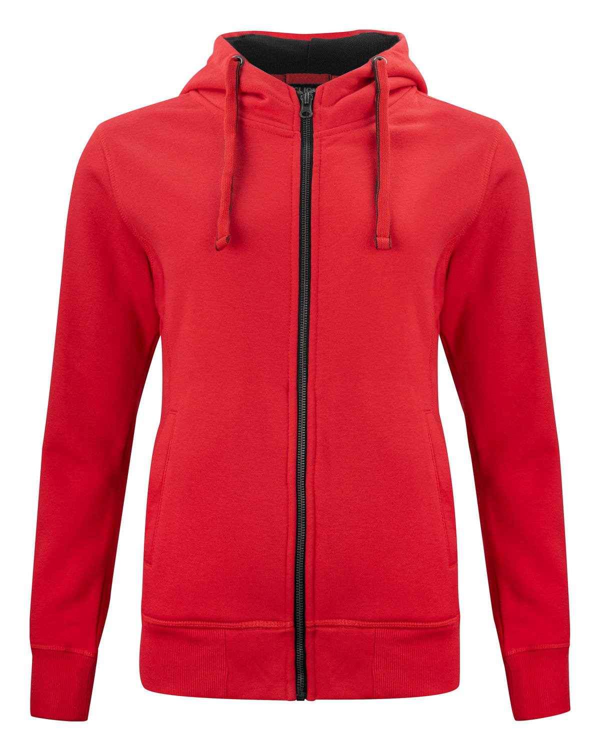 Clique Classic Hoody Full Zip – dame – Rød – forside