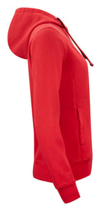 Clique Classic Hoody Full Zip – dame – Rød – høyre side