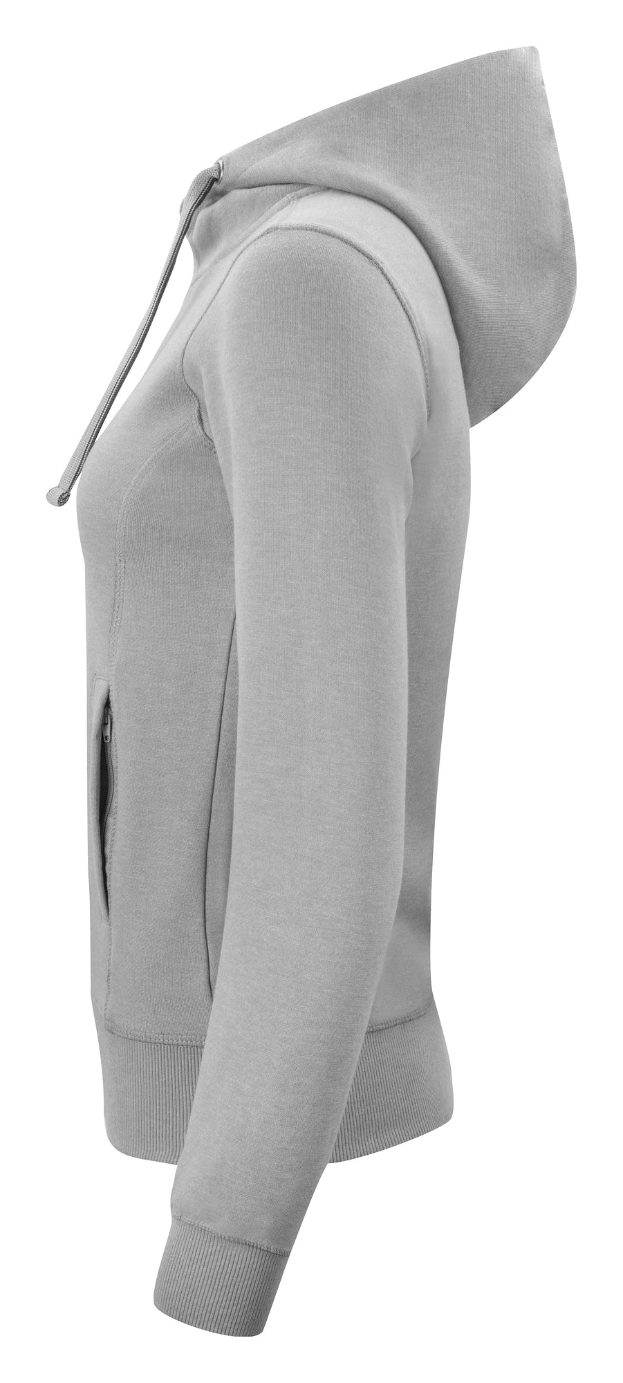 Clique Classic Hoody Full Zip – dame – Gråmelert – venstre side