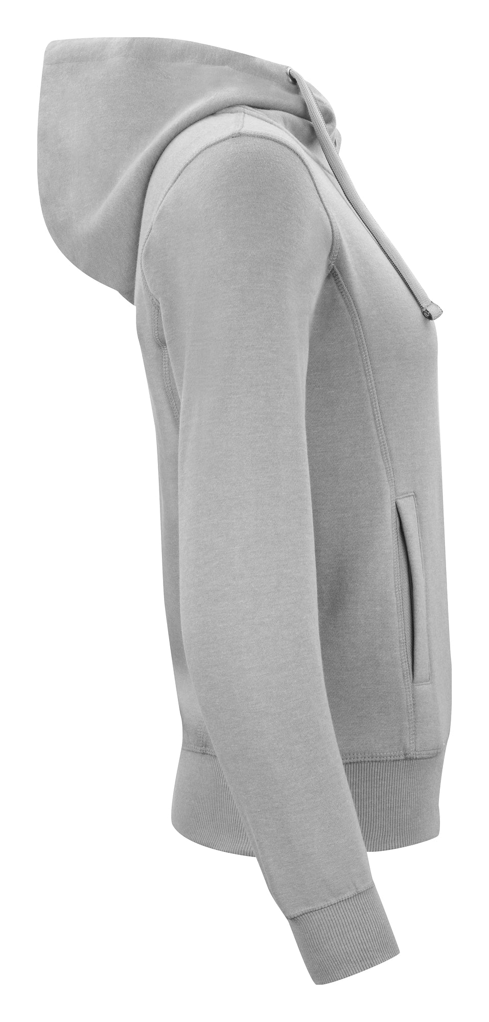 Clique Classic Hoody Full Zip – dame – Gråmelert – høyre side