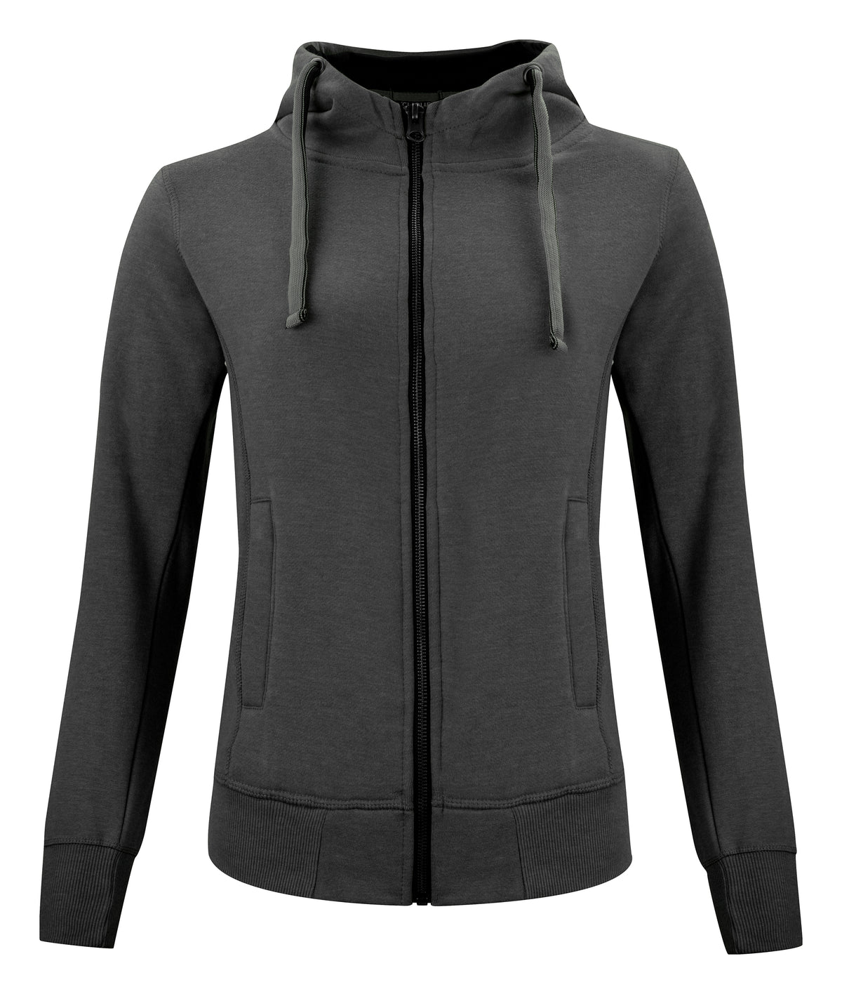Clique Classic Hoody Full Zip – dame – Antrasittmelert – forside