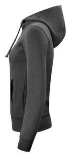 Clique Classic Hoody Full Zip – dame – Antrasittmelert – venstre side