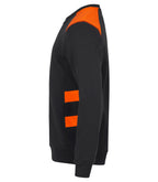 Clique Ambition Roundneck – Svart / Signaloransje – venstre side