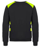 Clique Ambition Roundneck – Svart / Signalgul – bakside