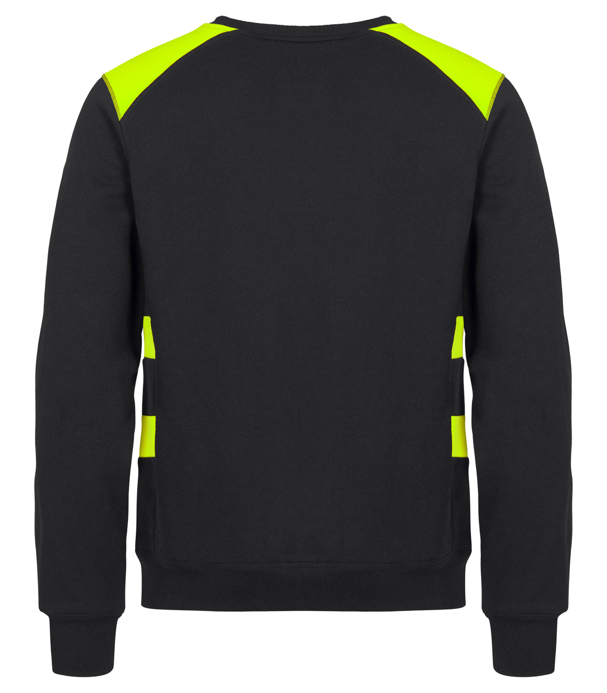 Clique Ambition Roundneck – Svart / Signalgul – bakside