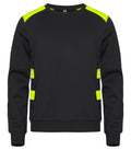 Clique Ambition Roundneck – Svart / Signalgul – forside