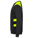 Clique Ambition Roundneck – Svart / Signalgul – venstre side