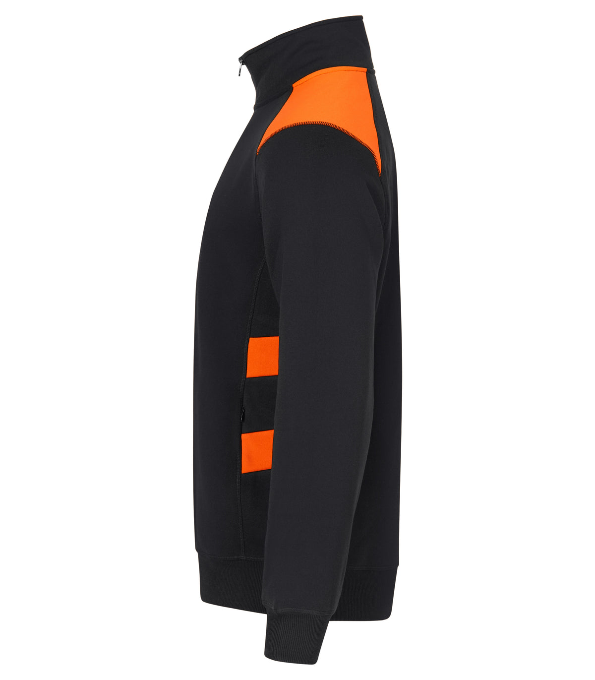 Clique Ambition Half Zip – Signaloransje – venstre side