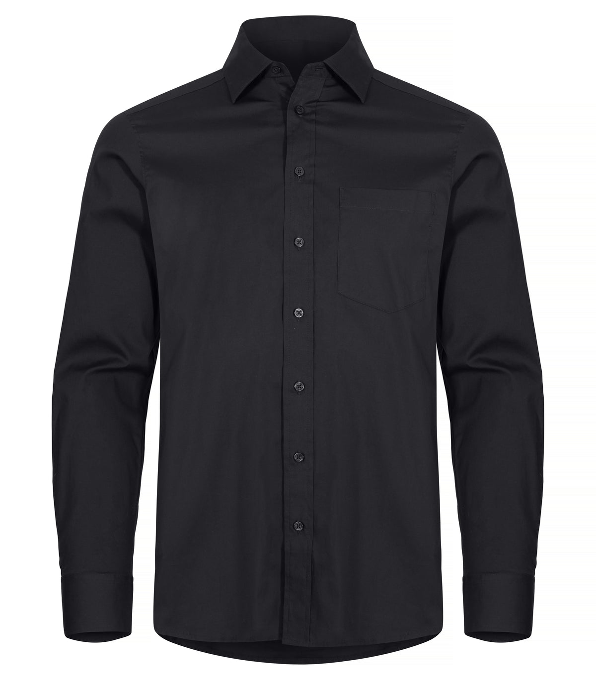 Clique Stretch Shirt L/S – Svart – forside