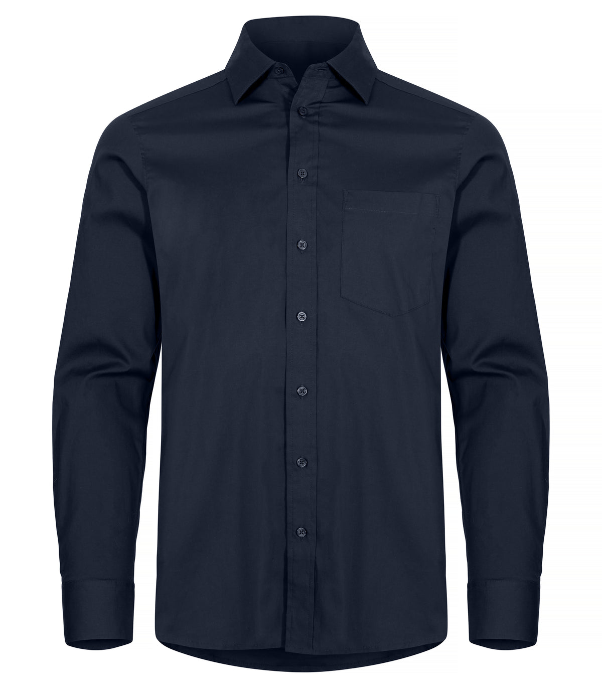 Clique Stretch Shirt L/S – Mørk marineblå – forside