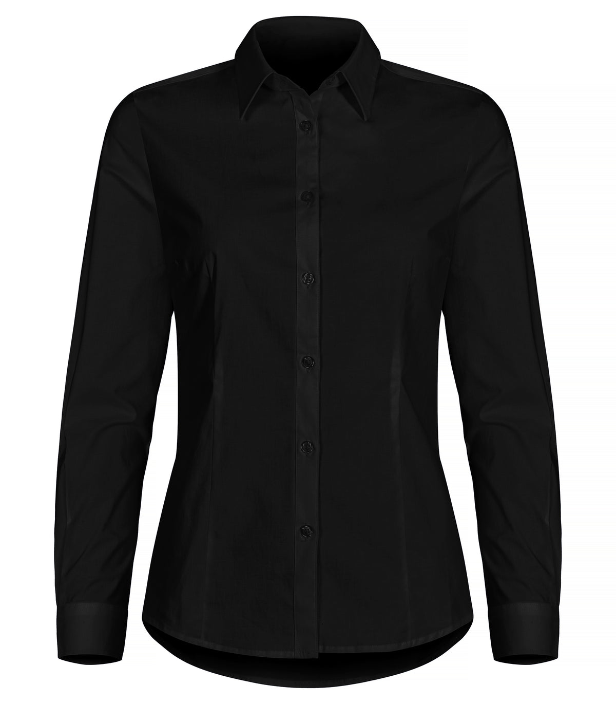 Clique Stretch Shirt L/S – dame – Svart – forside