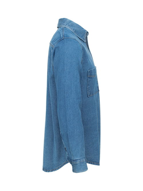 Clique Overshirt – Denimblå – høyre side
