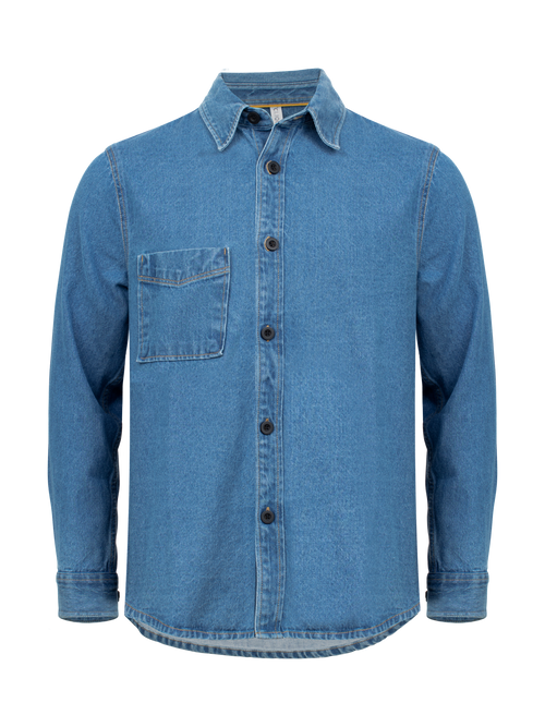 Clique Overshirt – Denimblå – forside