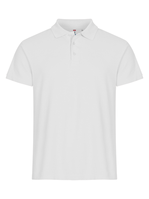 Clique Basic Polo – Hvit – forside