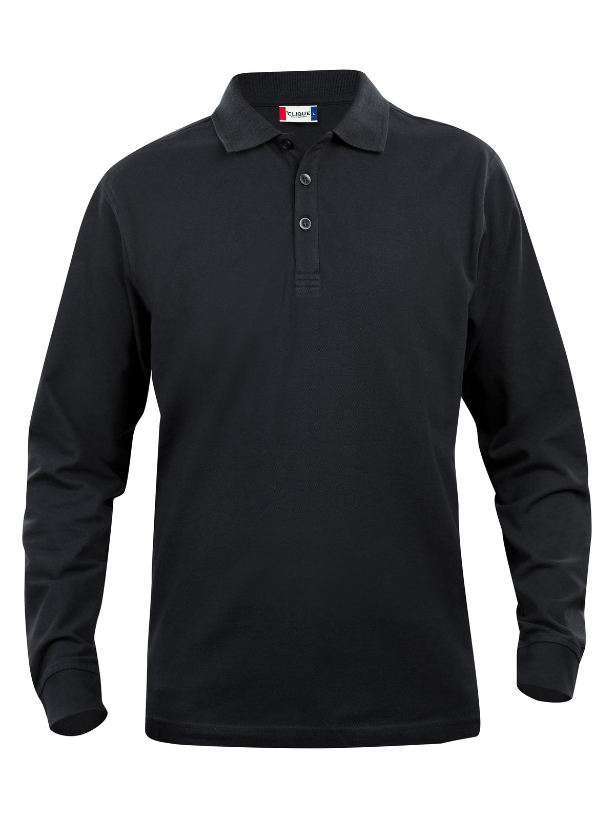 Clique Basic Polo L/S – junior – Svart – forside