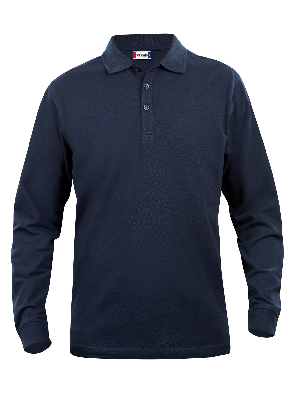 Clique Basic Polo L/S – junior – Marineblå – forside