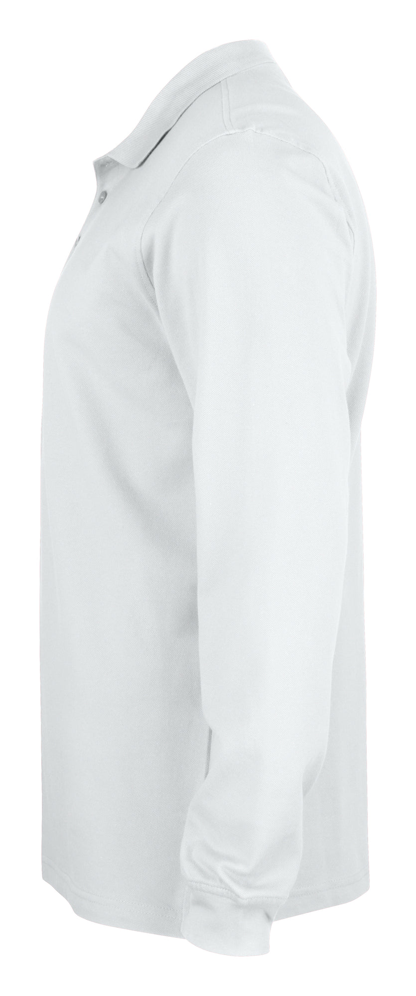 Clique Basic Polo L/S – junior – Hvit – venstre side