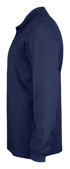 Clique Basic Polo L/S – junior – Marineblå – venstre side