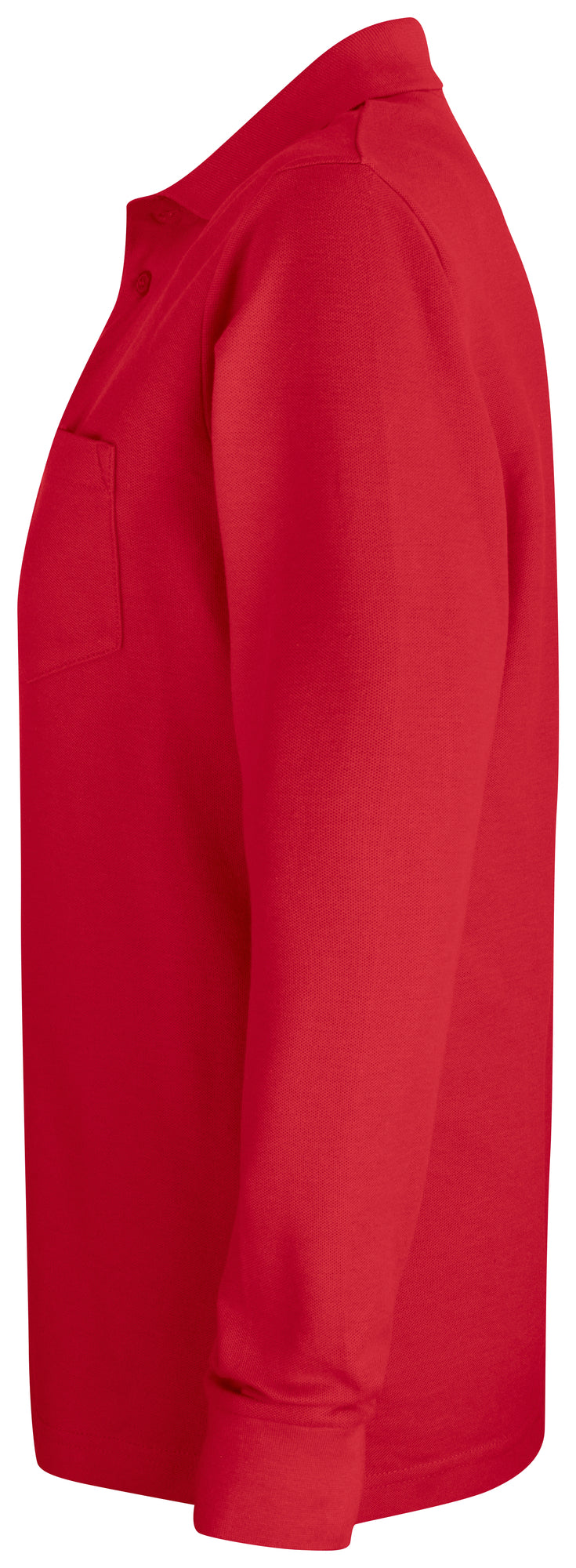 Clique Basic Polo Pocket L/S – Rød – venstre side