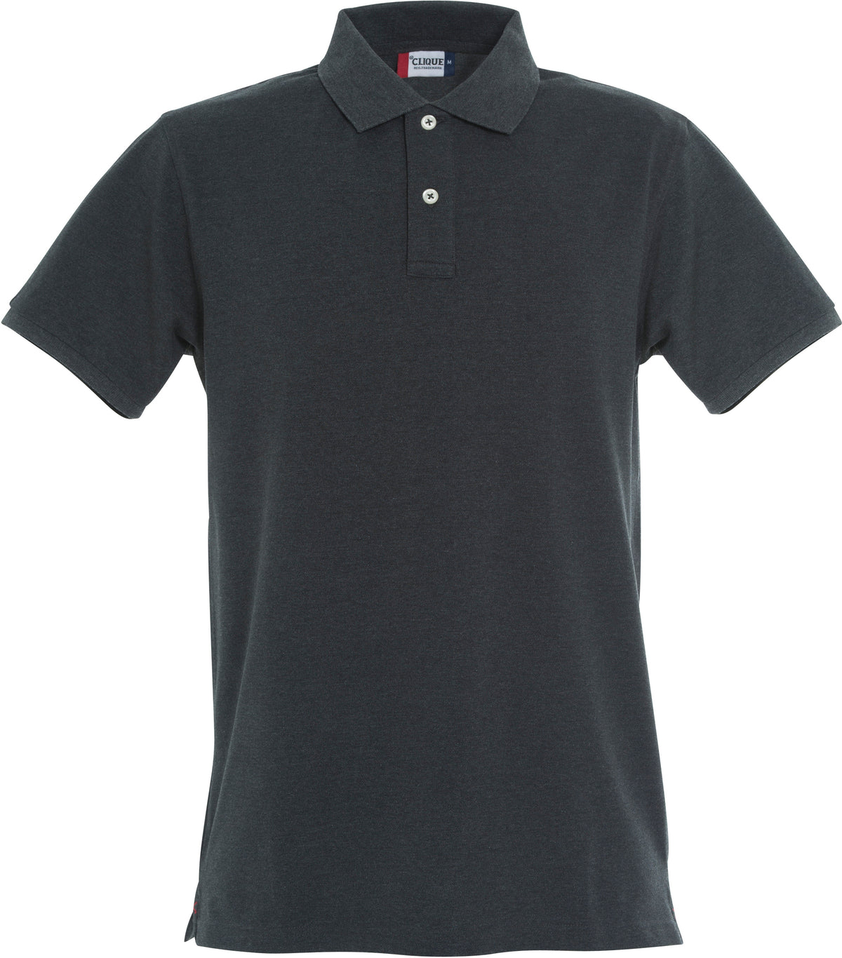 Clique Stretch Premium Polo – Antrasittmelert – forside