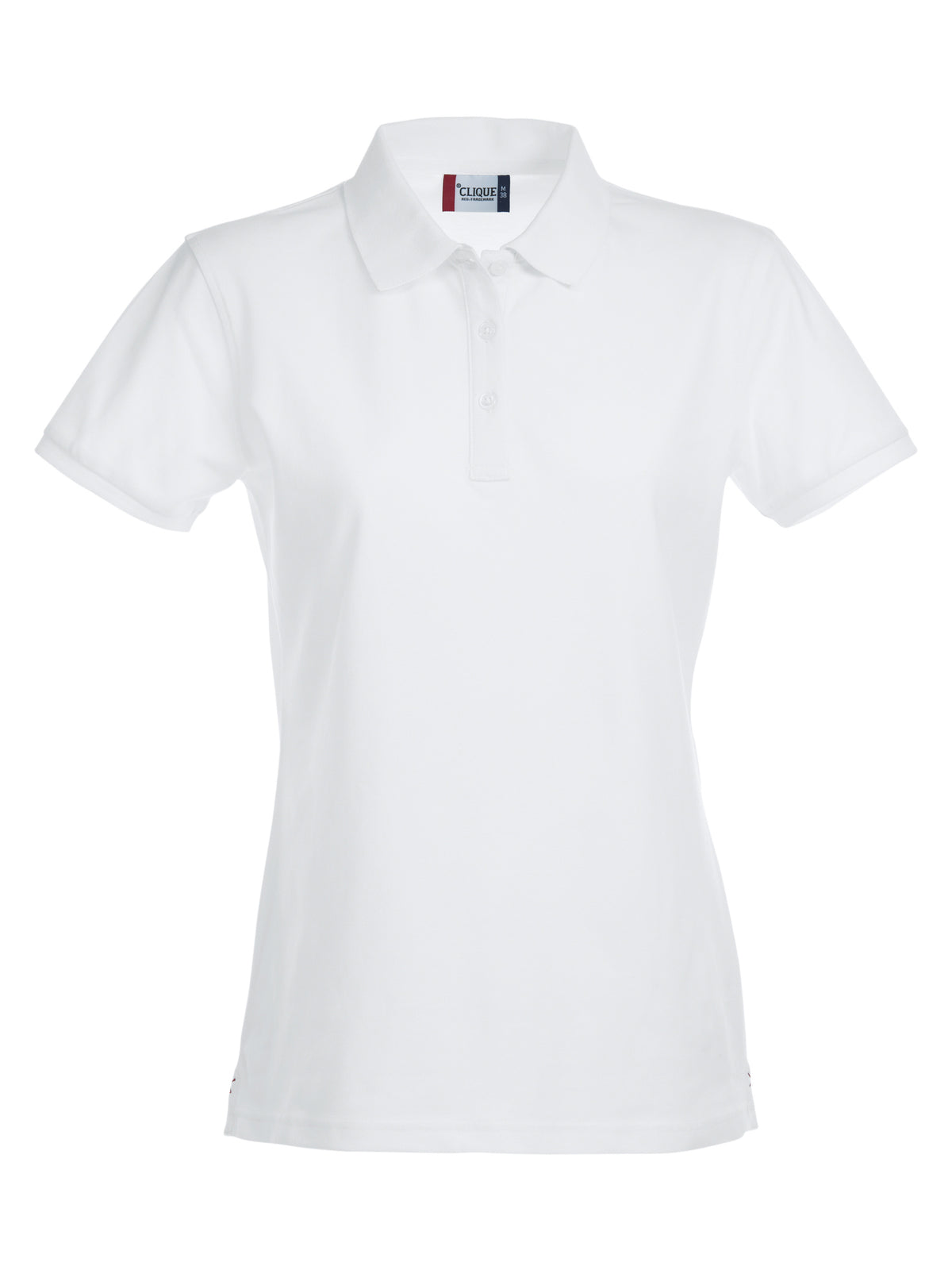 Clique Stretch Premium Polo – dame – Hvit – forside