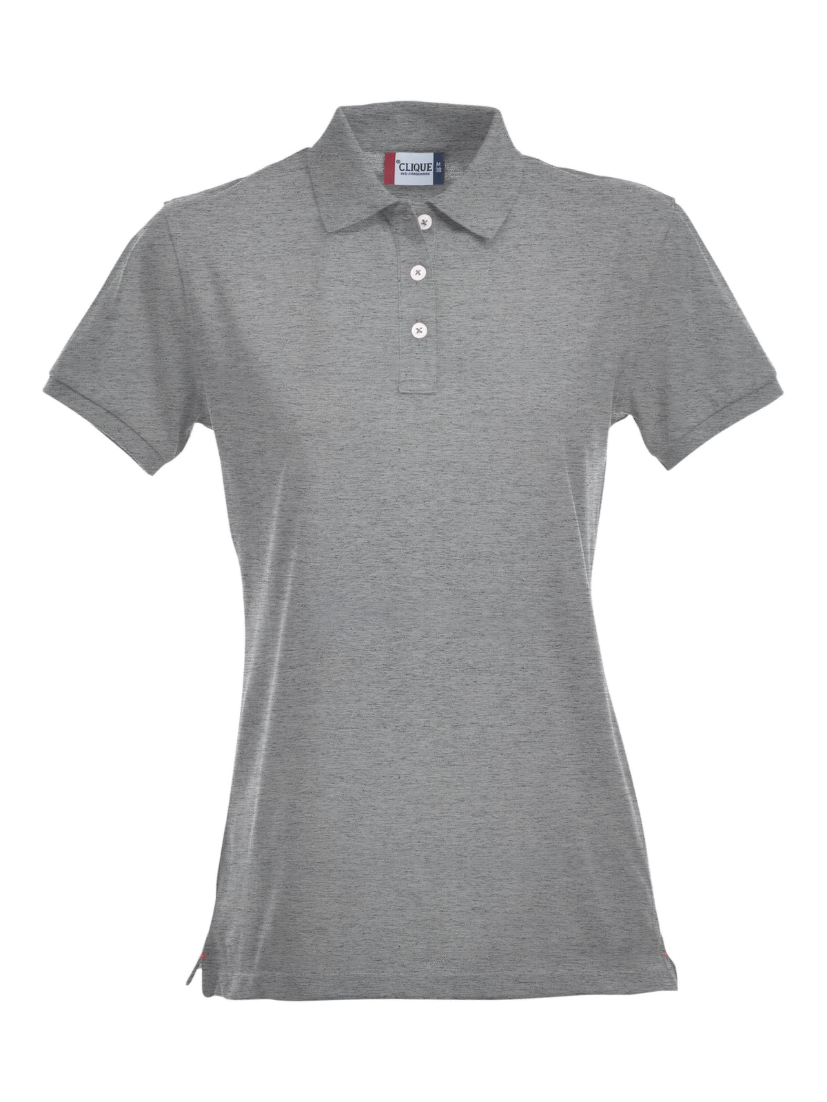 Clique Stretch Premium Polo – dame – Gråmelert – forside