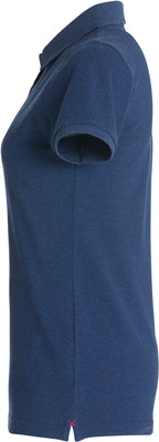 Clique Stretch Premium Polo – dame – Blåmelert – venstre side