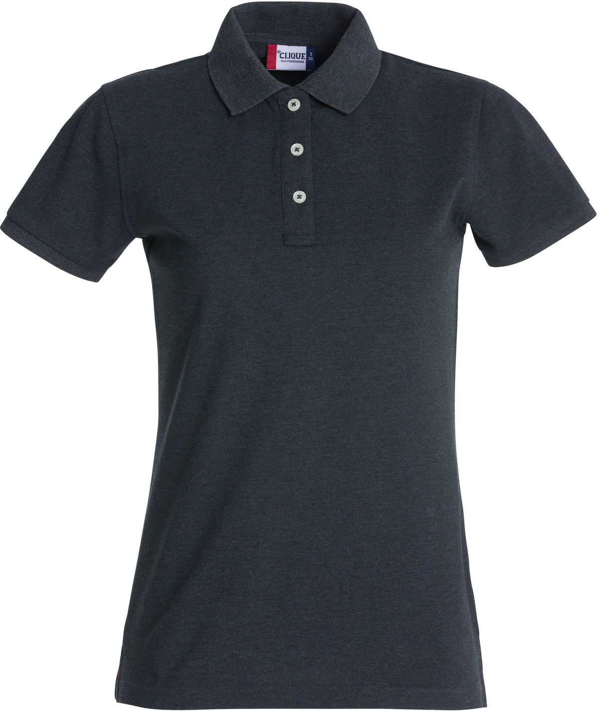 Clique Stretch Premium Polo – dame – Antrasittmelert – forside