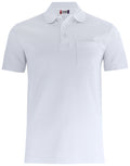 Clique Basic Polo Pocket – Hvit – forside