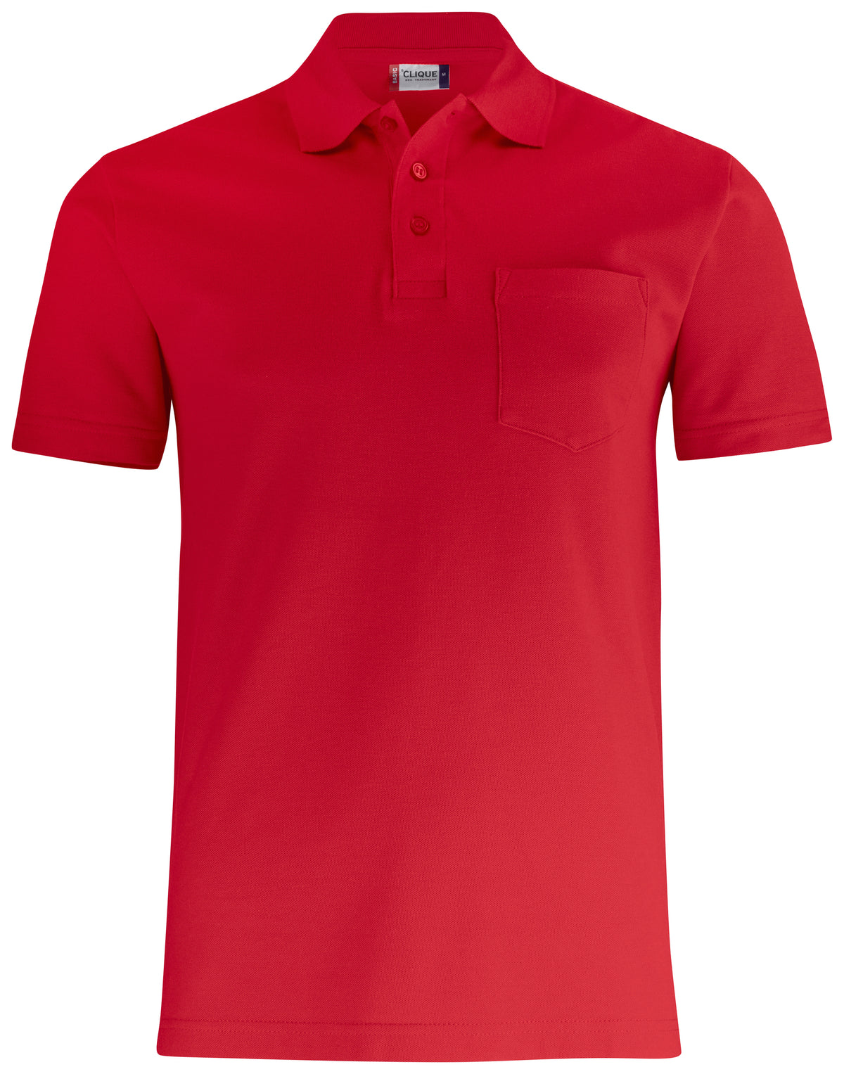 Clique Basic Polo Pocket – Rød – forside