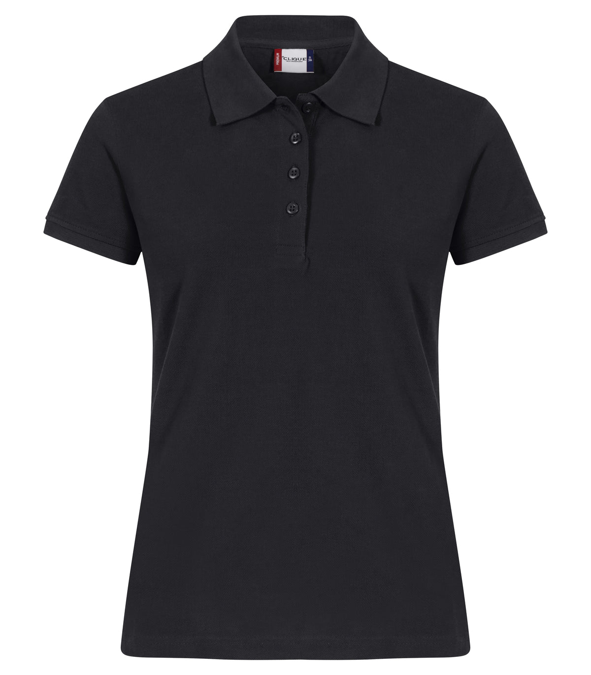 Clique Heavy Premium Polo – dame – Svart – forside