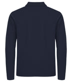 Clique Stretch Premium Polo L/S – Mørk marineblå – bakside